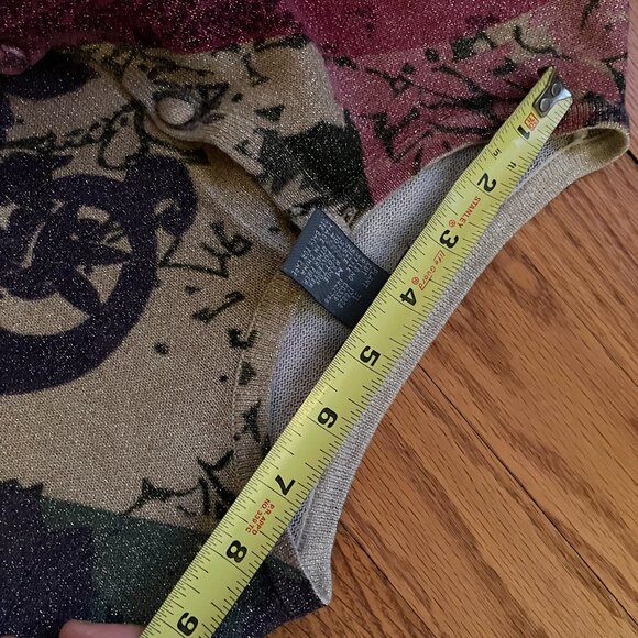 VINTAGE KORET Multicolor & Gold Weave Cardigan Sweater. Oh wow, is this pretty! - Picture 14 of 16